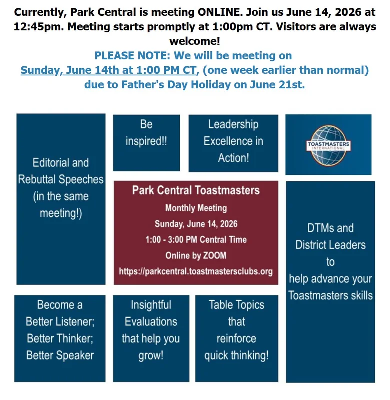 Park Central Toastmasters